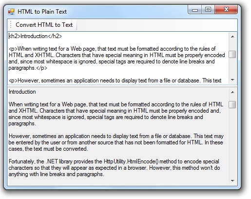 html to text converter